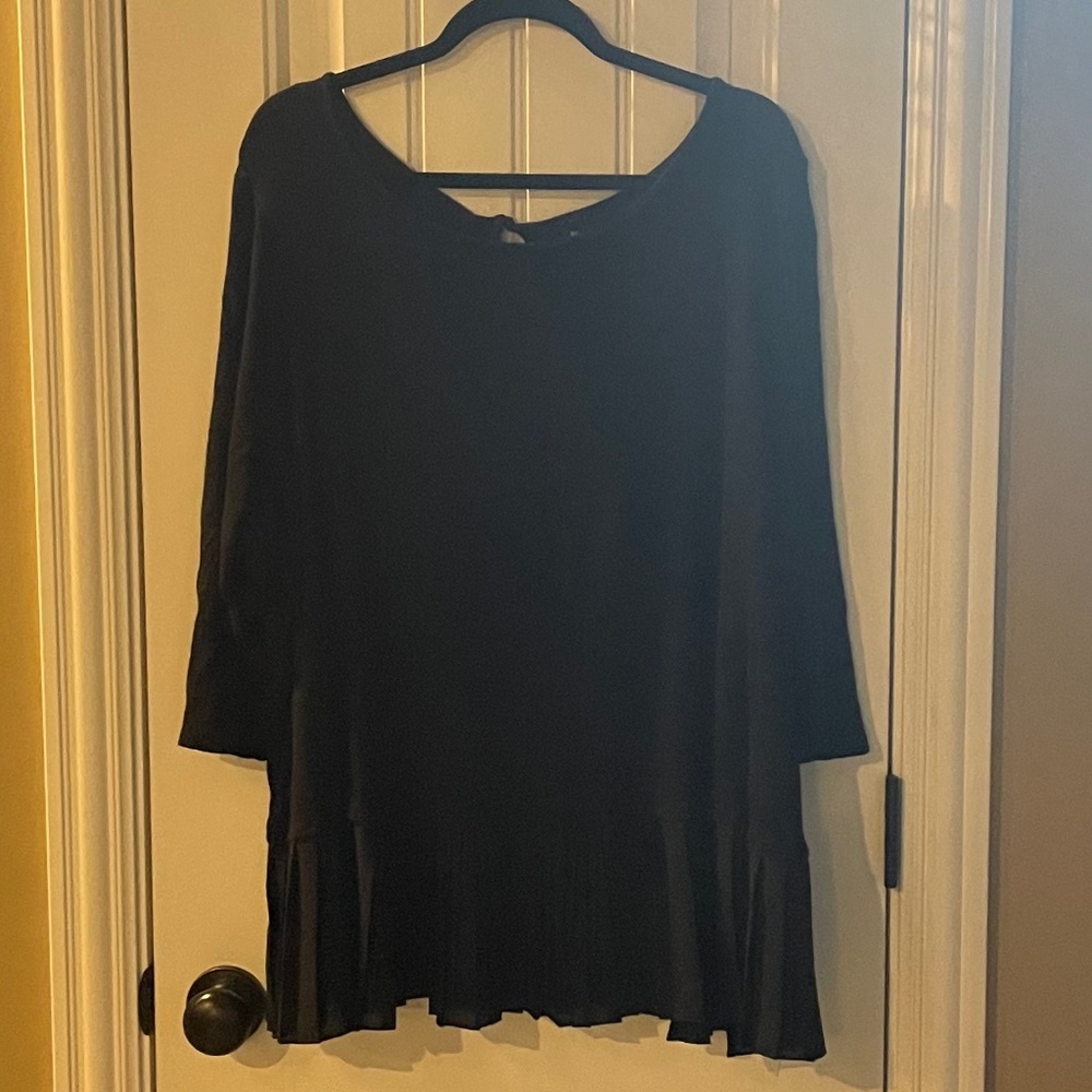 Au fond Mixed Media Top from Modcloth; Black; Plus Size 4X